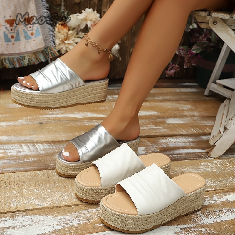 Espadrille Slip On - Sandálias Femininas Anabela Espadrille com Detalhes