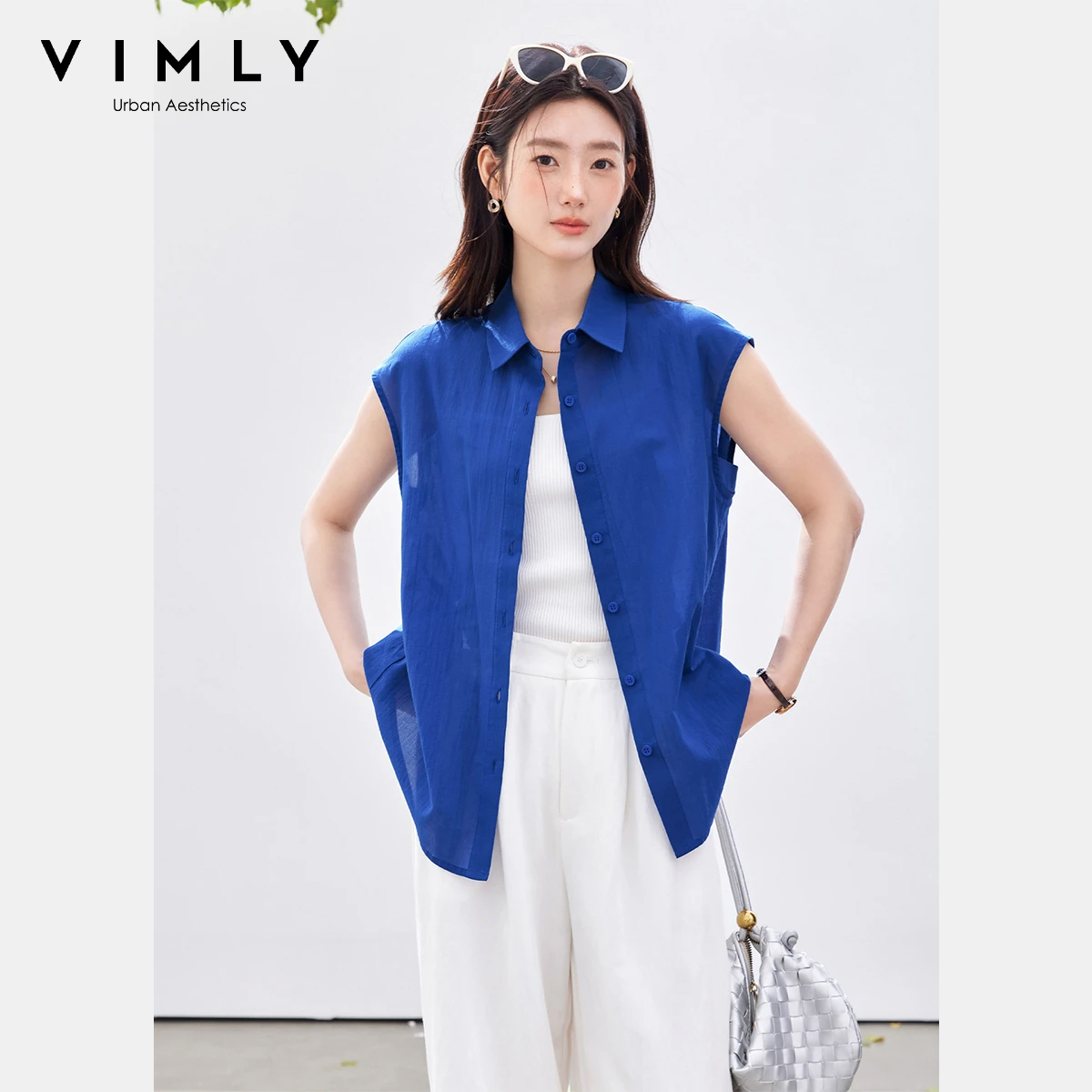 Blusa Feminina VIMLY Minimalis - Shirt Camp Collar avaliação e preço