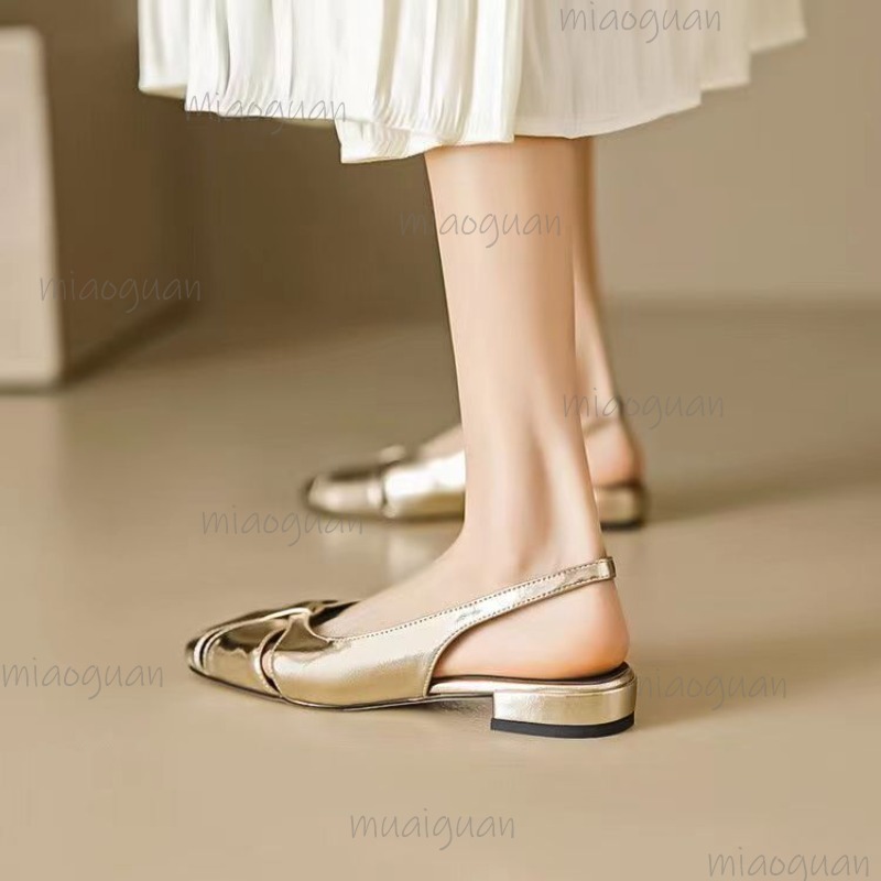 Capa toe bombas de salto baixo - Casual Sandal Leather avaliação e preço