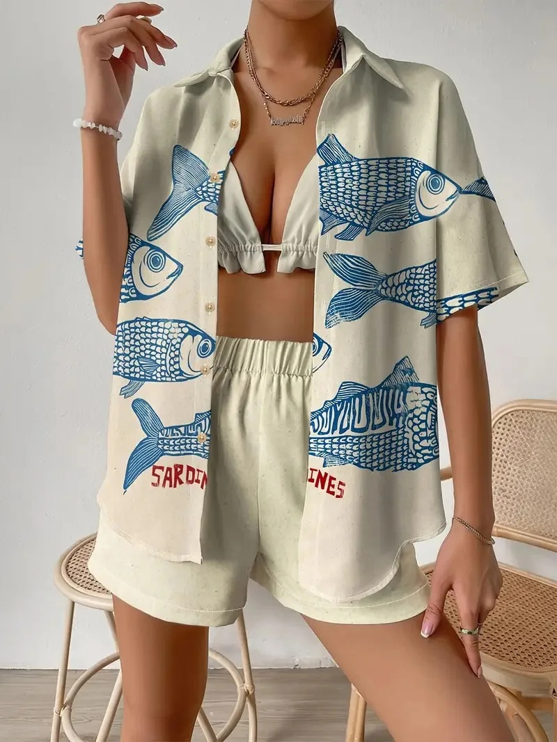 Moda impressão praia férias 2  - Shirt Camp Collar avaliação e preço